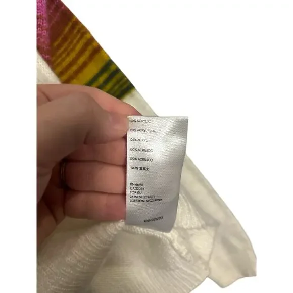 Urban Outfitters Rainbow Sweater - White - Size Small - Picture 4 of 5